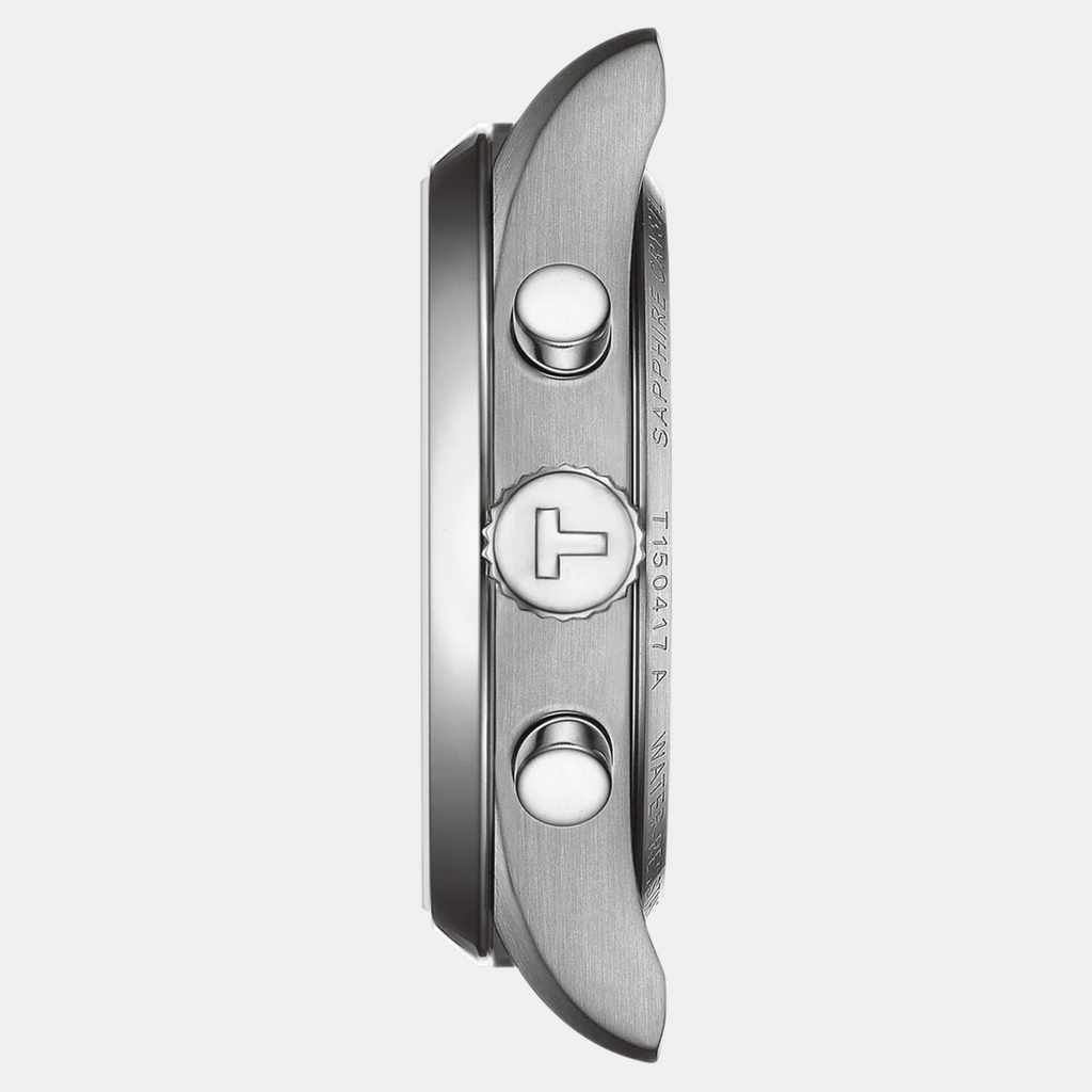 Pr 100 Men Quartz White Dial Chronograph Stainless Steel Watch T1504171101100