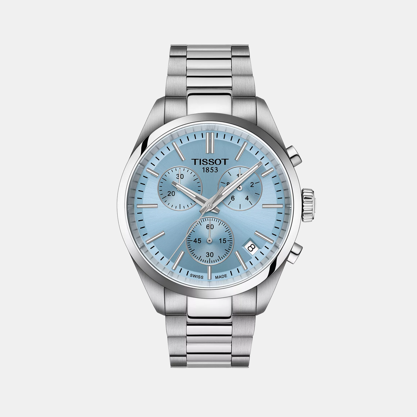 PR 100 T-Classic Men Chronograph Ice Blue Dial Quartz Stainless Steel Watch T1504171135100