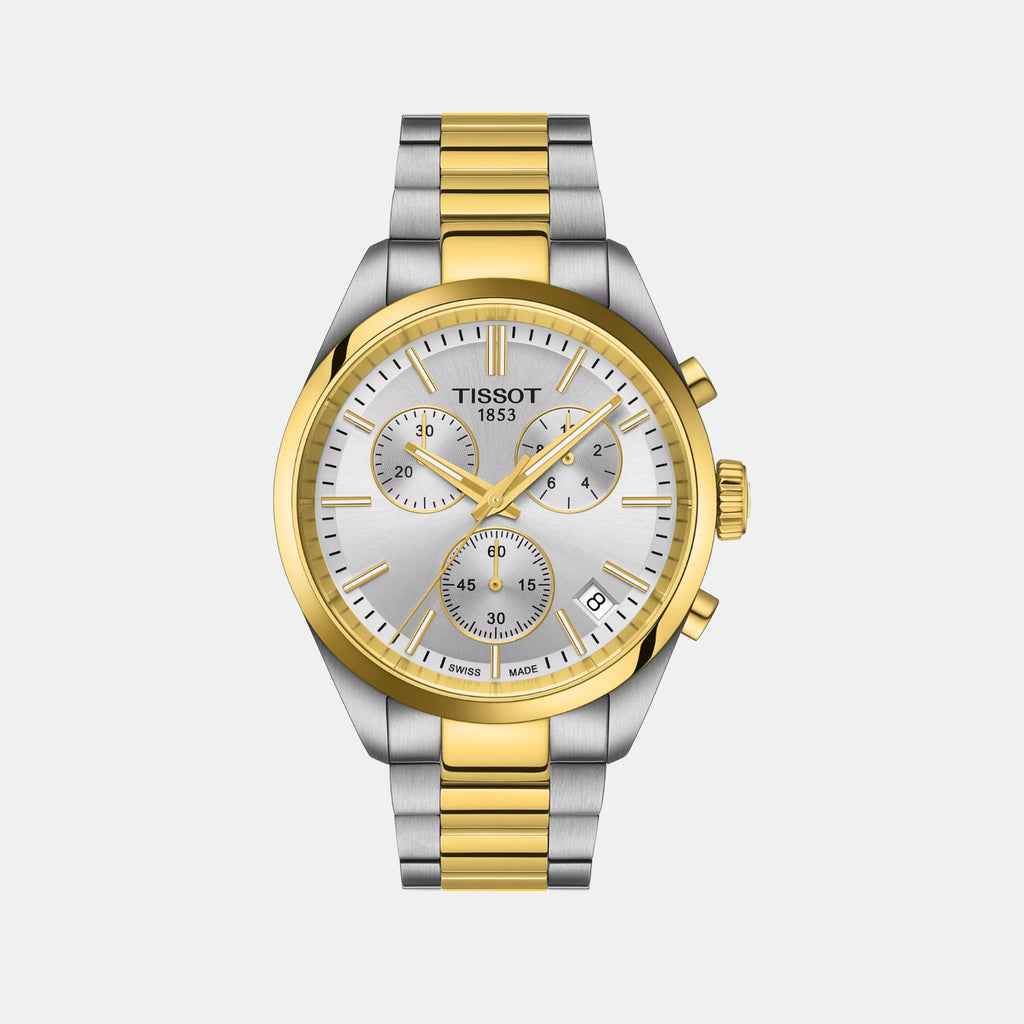 PR 100 Men Quartz Silver Dial Chronograph Stainless Steel Watch T1504172203100
