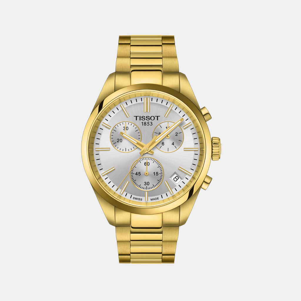 PR 100 Men Quartz Silver Dial Chronograph Stainless Steel Watch T1504173303100