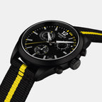 Pr 100 Men Quartz Black Dial Chronograph Fabric Watch T1504173705700
