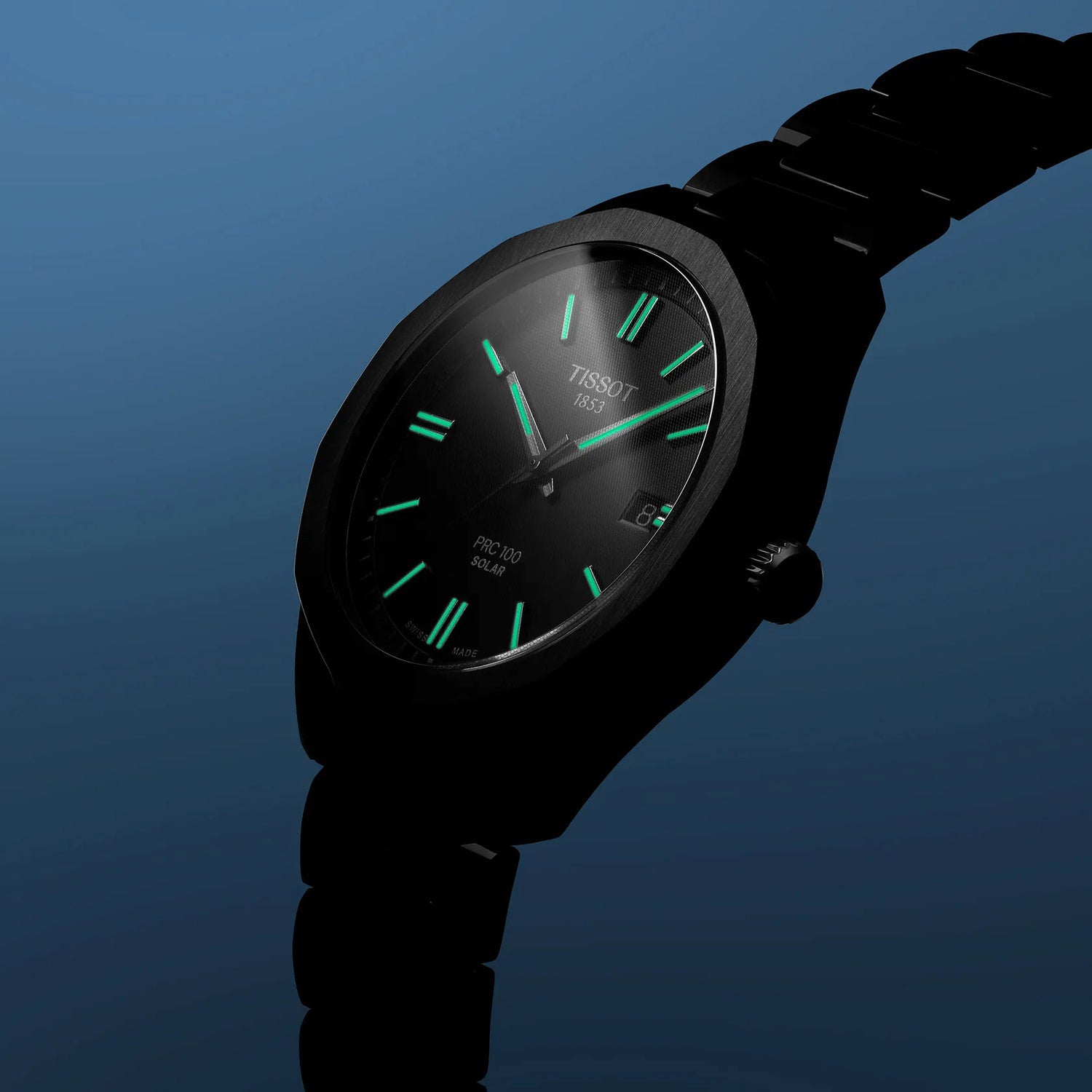 PRC 100 Solar Unisex Silver Dial Analog Stainless Steel Watch T1514221103100