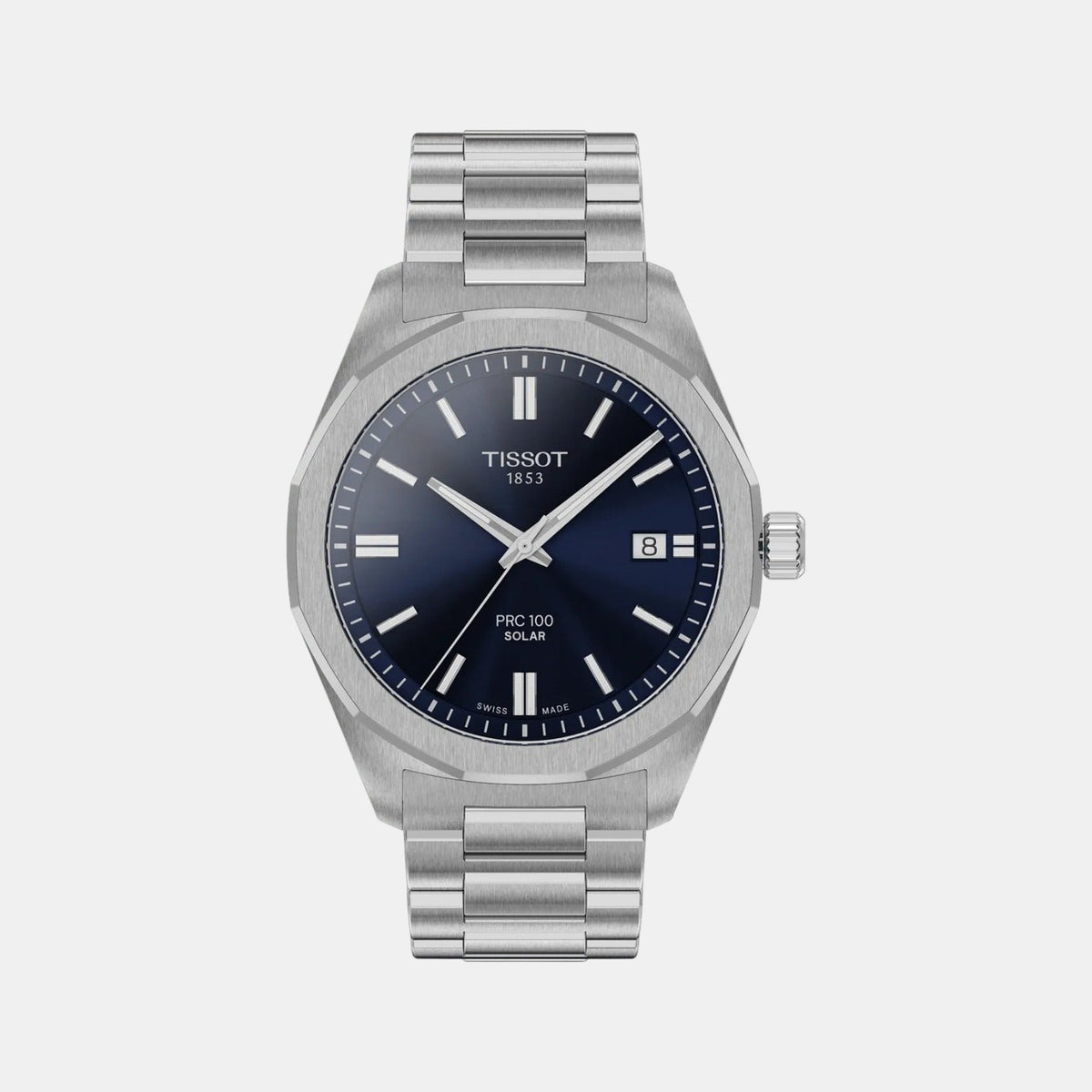PRC 100 Men Solar Blue Dial Analog Stainless Steel Watch T1514221104100