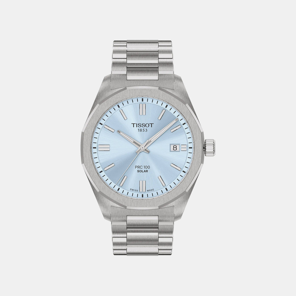 Classic Contemporary Men Quartz Blue Dial Analog Stainless Steel Watch T1514221135100