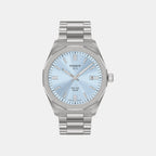 Classic Contemporary Men Quartz Blue Dial Analog Stainless Steel Watch T1514221135100