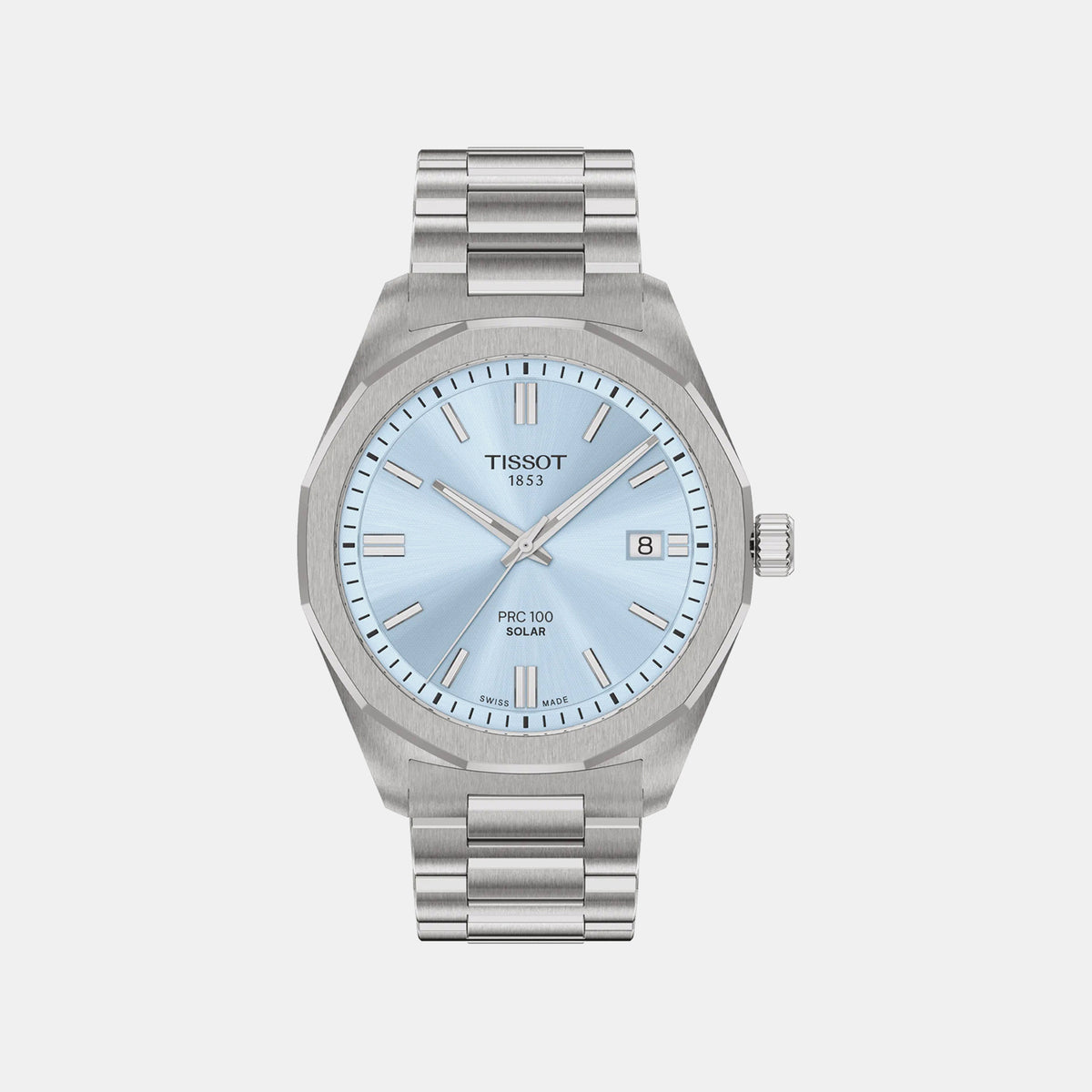 PRC 100 Men Solar Blue Dial Analog Stainless Steel Watch T1514221135100