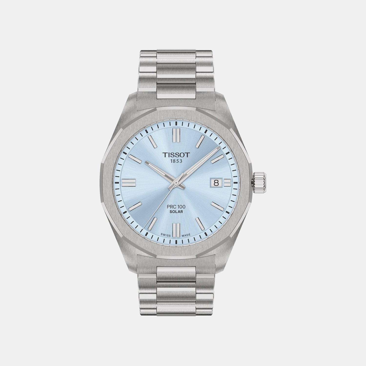 Classic Contemporary Men Quartz Ice Blue Dial Analog Stainless Steel Watch T1514221135100