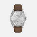 PRC 100 Solar Unisex Silver Dial Analog Leather Watch T1514221603100