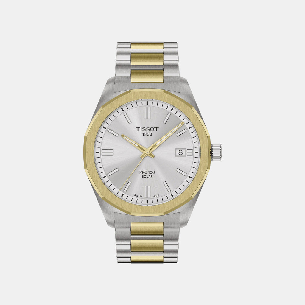 Classic Contemporary Women Quartz Silver Dial Analog Stainless Steel Watch T1514222203100