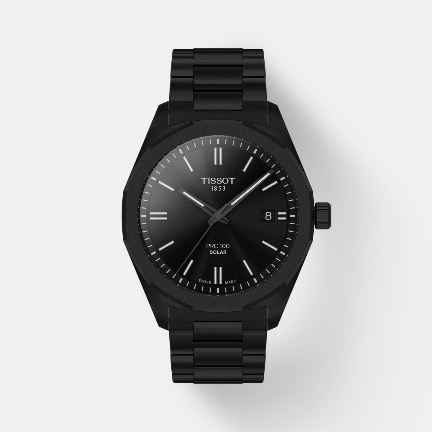 PRC 100 Solar Unisex Black Dial Analog Stainless Steel Watch T1514223305100