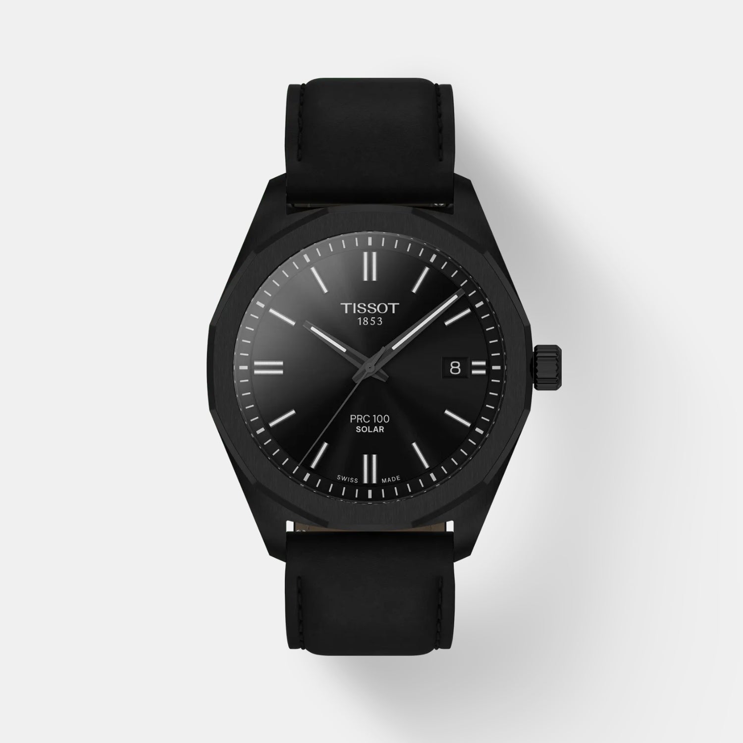 PRC 100 Solar Unisex Black Dial Analog Leather Watch T1514223605100