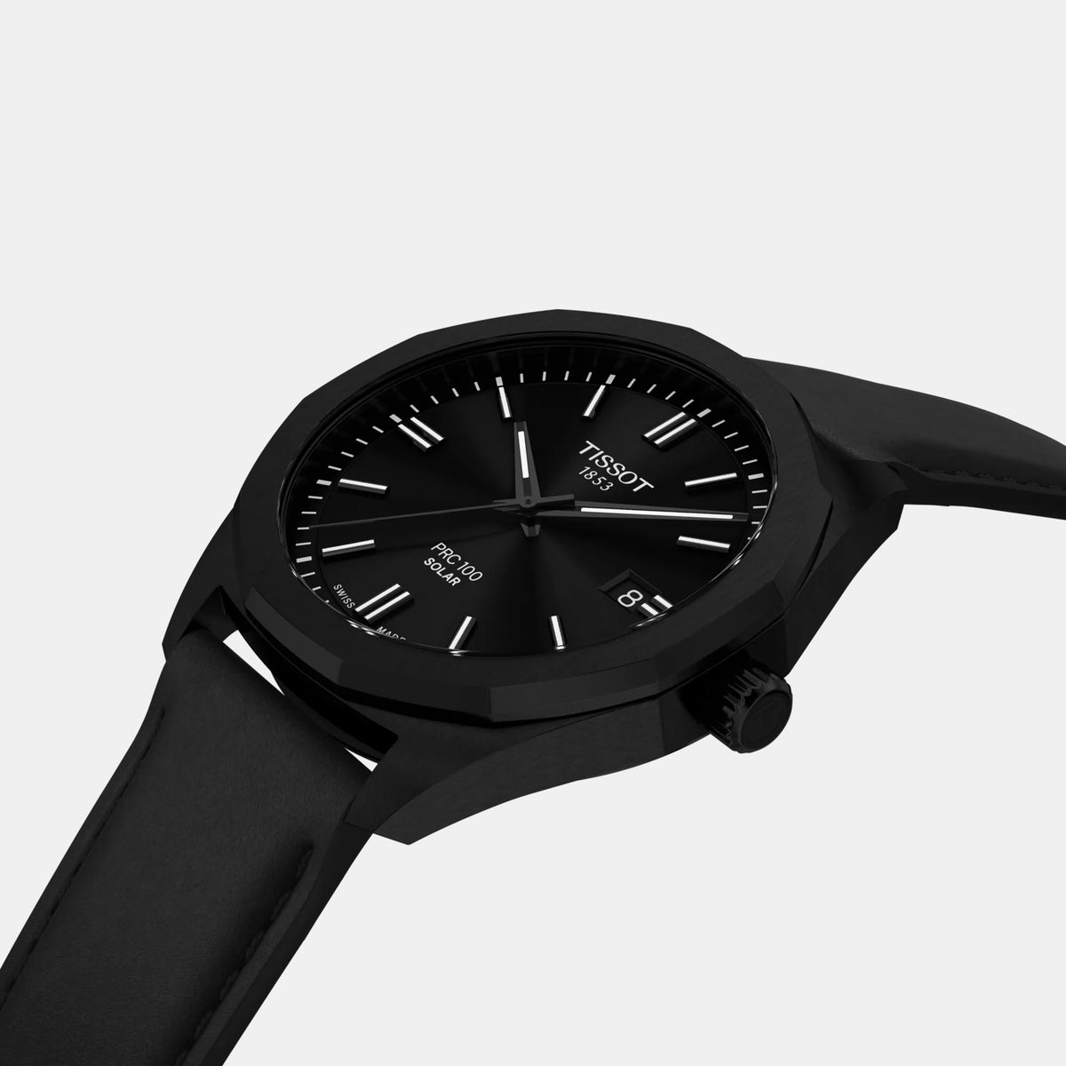 PRC 100 Men Solar Black Dial Analog Leather Watch T1514223605100