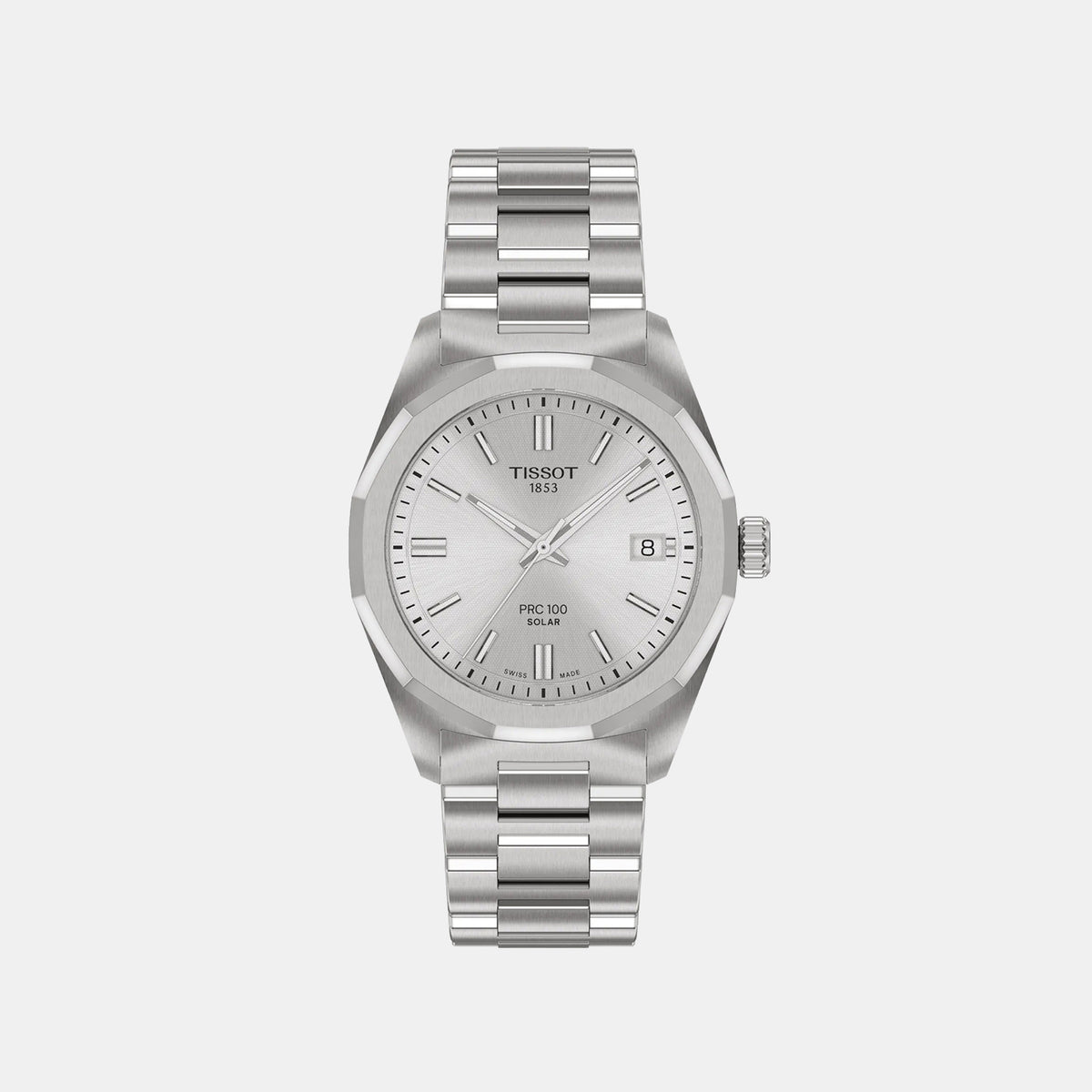 PRC 100 Women Solar Silver Dial Analog Stainless Steel Watch T1518221103100