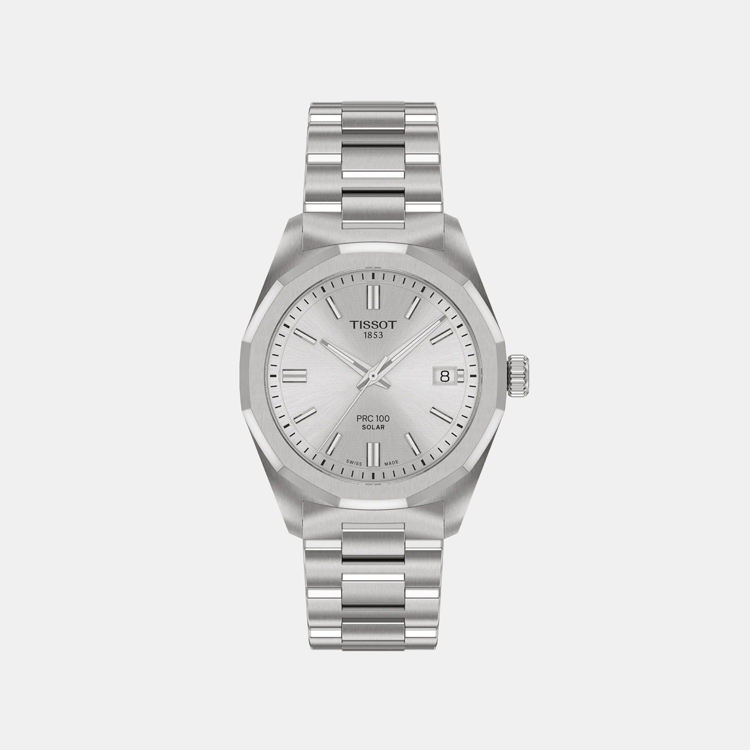 PRC 100 Solar Women Silver Dial Analog Steel Watch T1518221103100