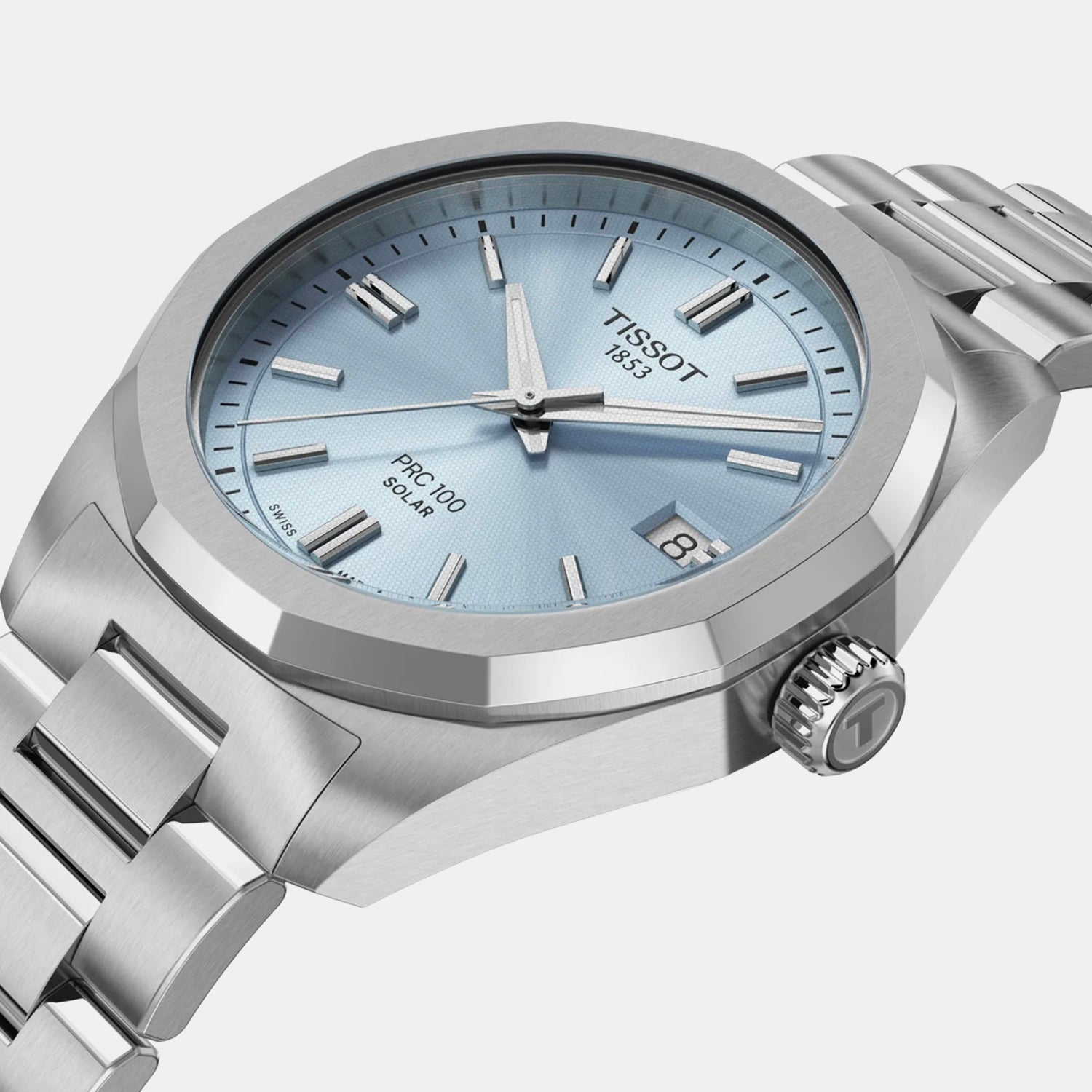 PRC 100 Solar Women Blue Dial Analog Stainless Steel Watch T1518221135100