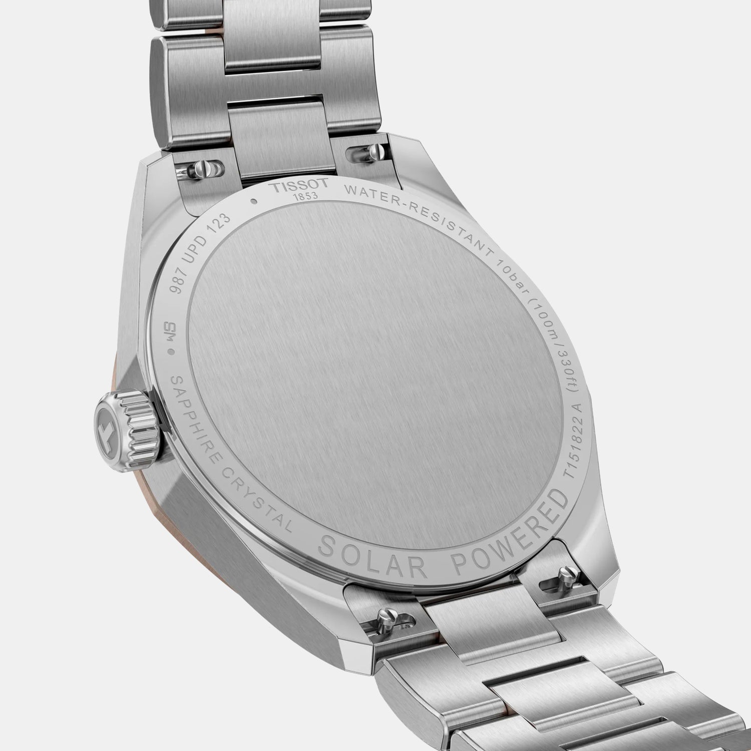 PRC 100 Solar Women White Mother Of Pearl Dial Analog Stainless Steel Watch T1518222211100