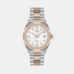 PRC 100 Solar Women White Mother Of Pearl Dial Analog Stainless Steel Watch T1518222211100