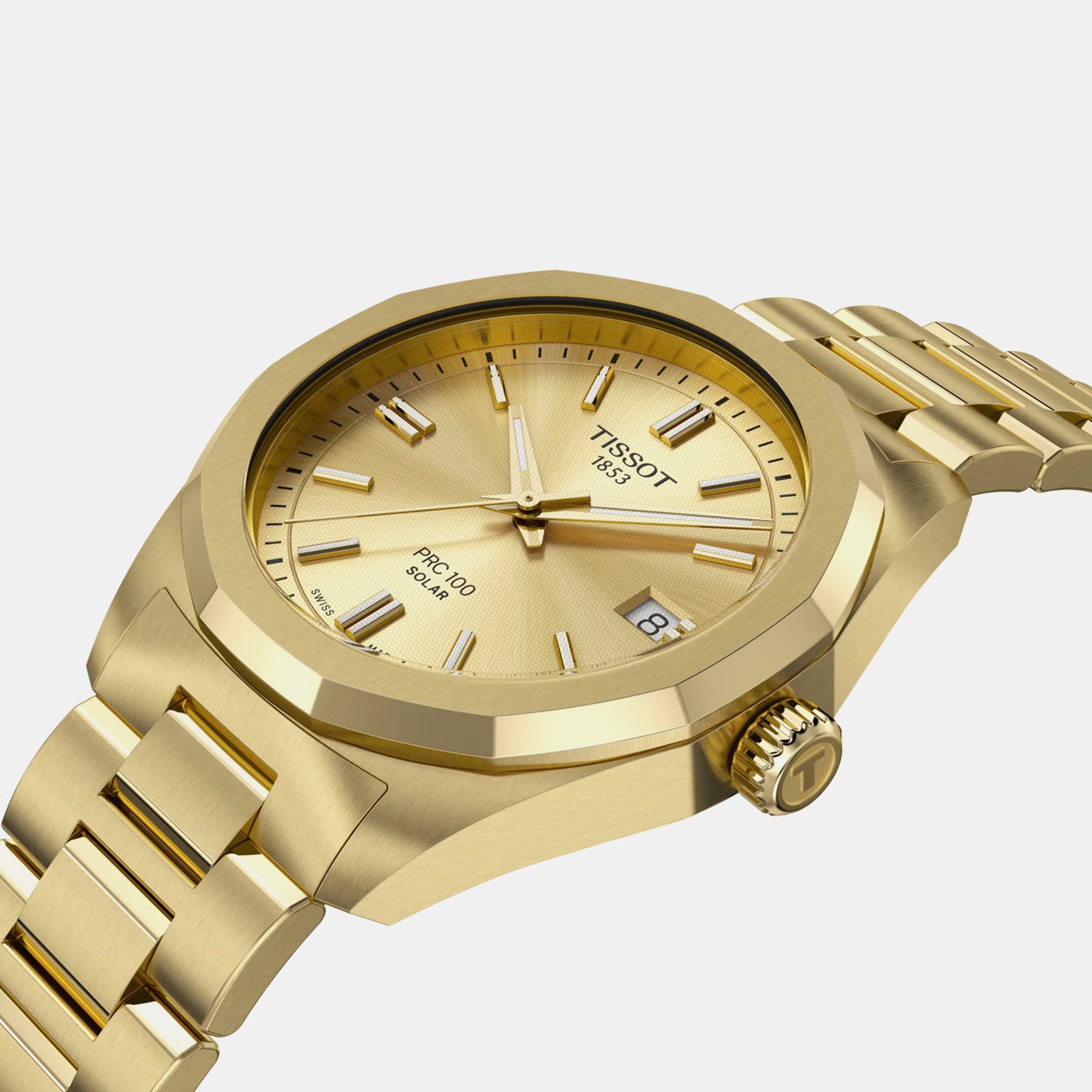 PRC 100 Solar Women Champagne Dial Analog Steel Watch T1518223302100