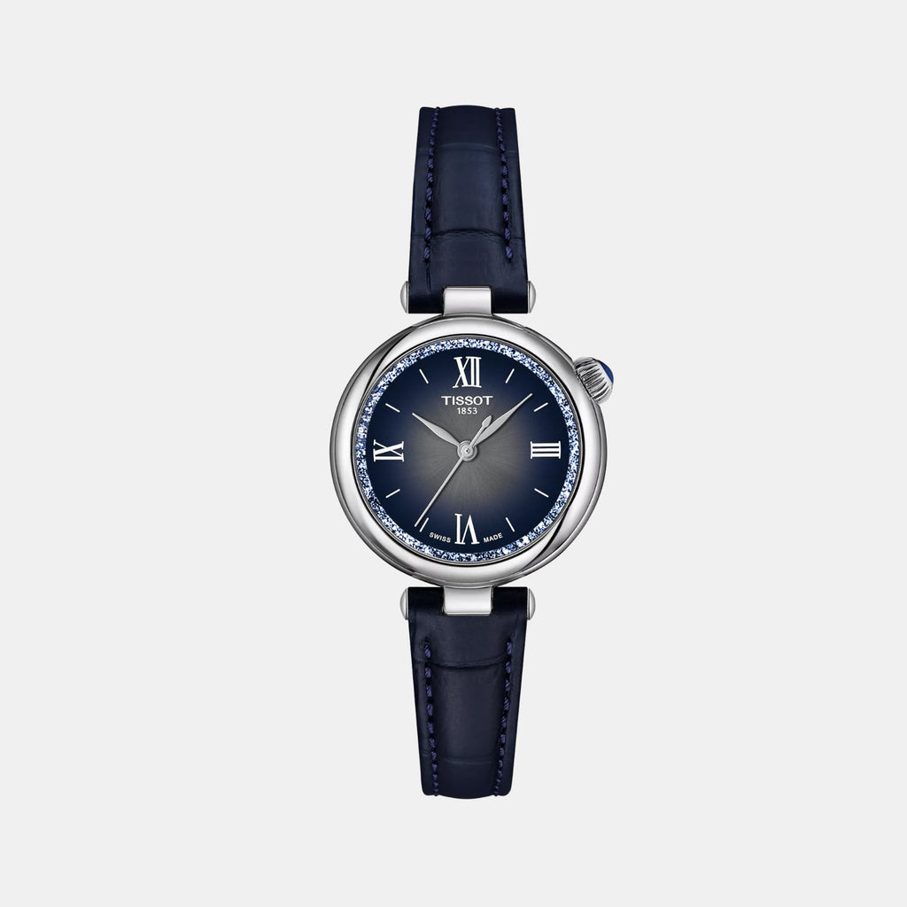 Desir Women Quartz Graded Silver-Blue Dial Analog Leather Watch T1520101603801