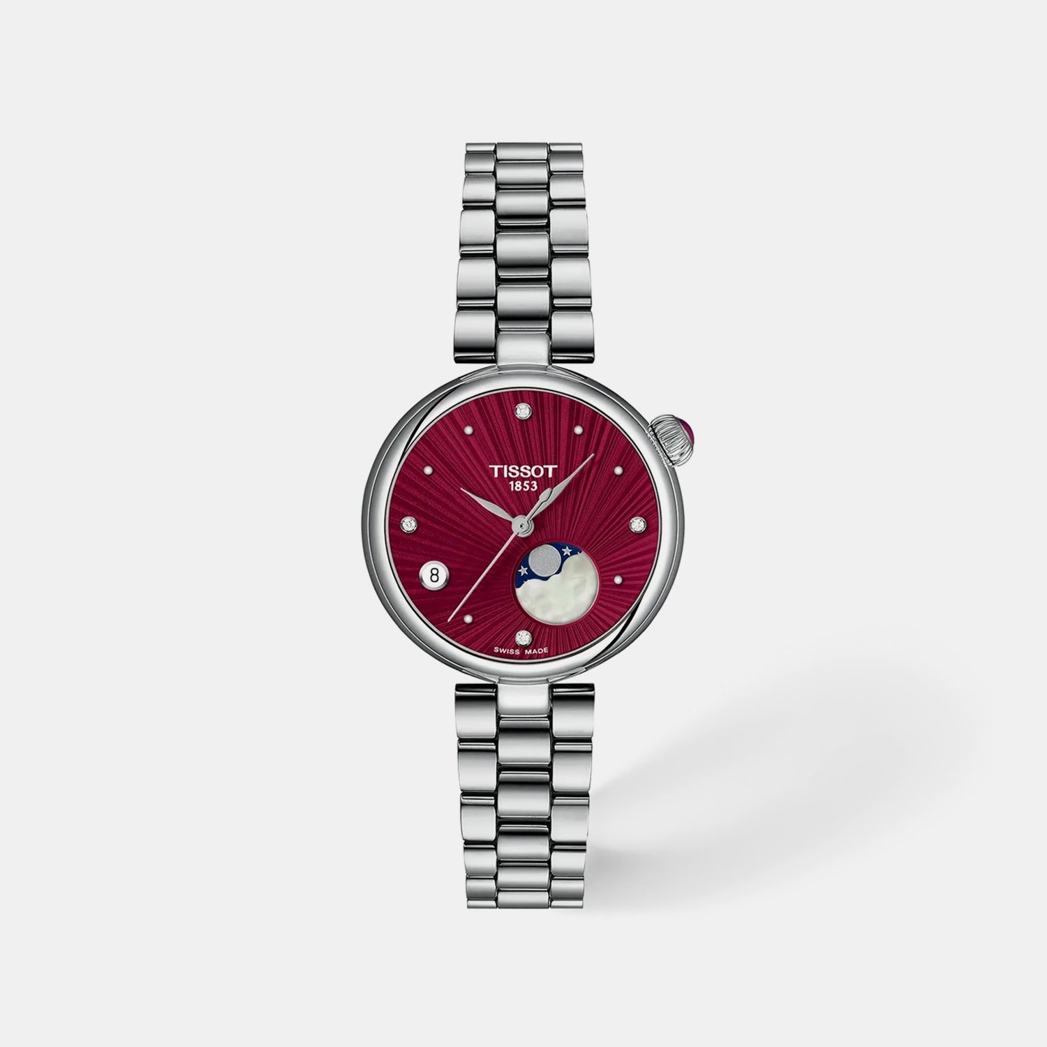 Desir Women Quartz Maroon Dial Analog Stainless Steel Watch T1522231142600