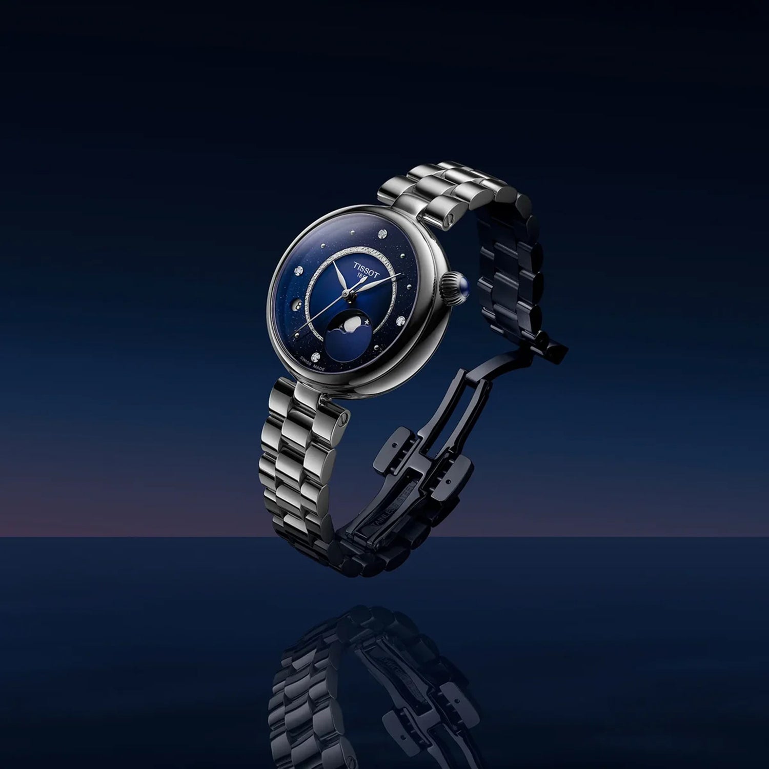 Desir Women Quartz Blue Dial Analog Stainless Steel Watch T1522231149600