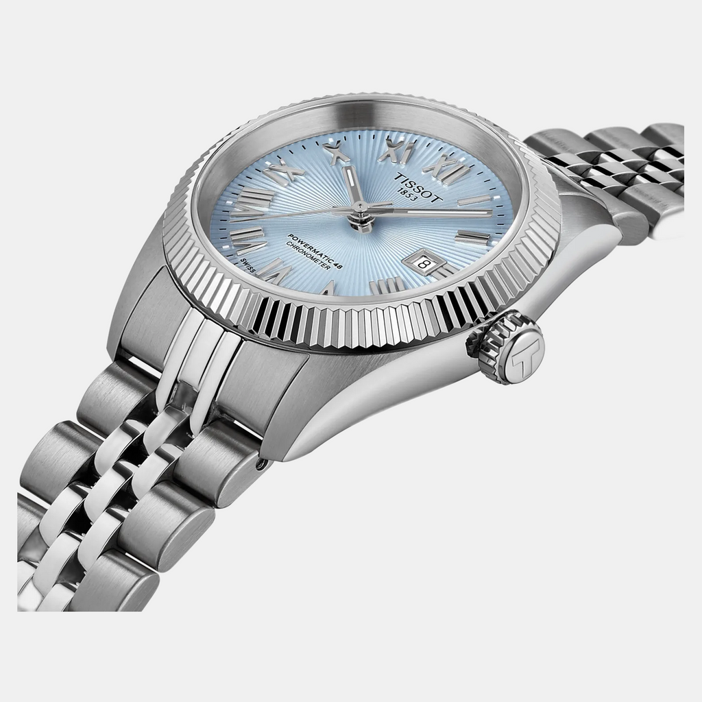 Ballade Women Automatic Ice Blue Dial Analog Stainless Steel Watch T1562081135300