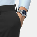 Ballade Men Automatic Blue Dial Analog Stainless Steel Watch T1564081104300