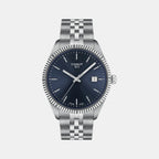 Ballade Men Quartz Blue Dial Analog Stainless Steel Watch T1564101104100