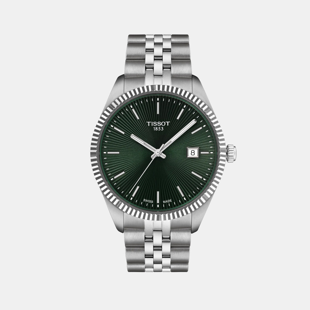Ballade Men Quartz Green Dial Analog Stainless Steel Watch T1564101109100