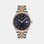 Ballade Men Quartz Blue Dial Analog Stainless Steel Watch T1564102204100