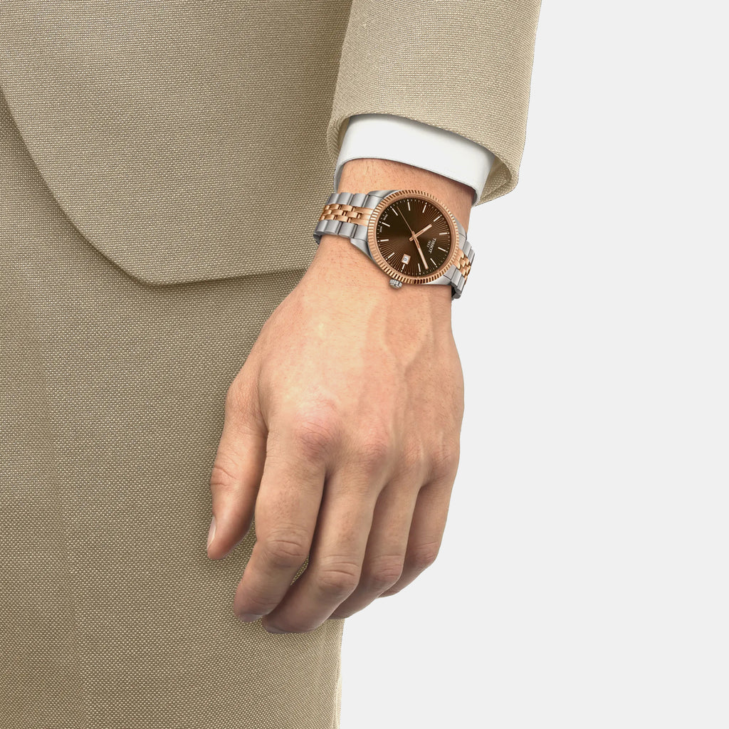 Ballade Men Quartz Brown Dial Analog Stainless Steel Watch T1564102229101