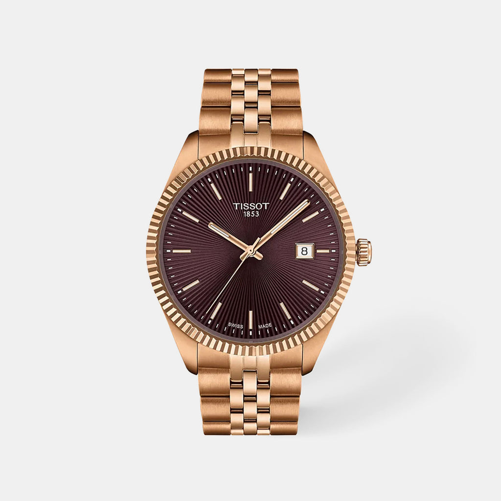 Ballade Men Quartz Brown Dial Analog Stainless Steel Watch T1564103337100