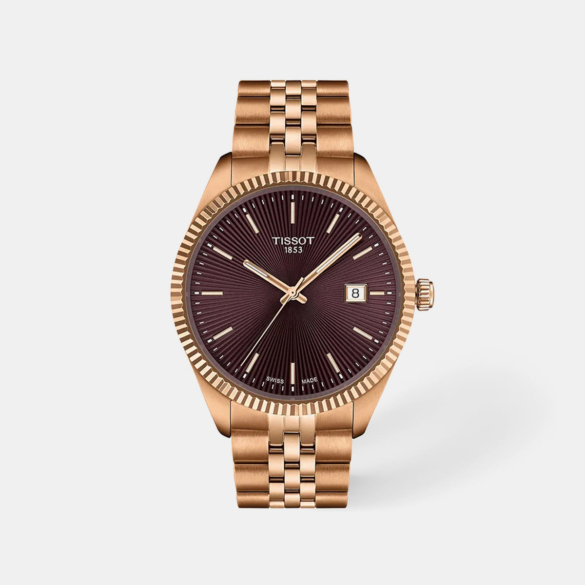 Ballade Men Quartz Brown Dial Analog Stainless Steel Watch T1564103337100