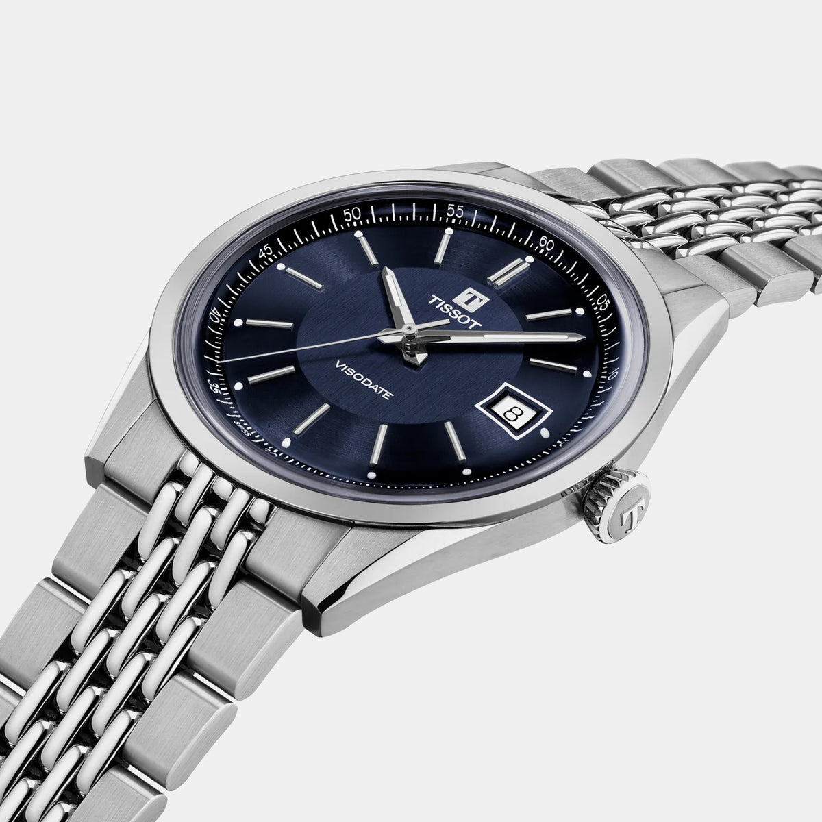 Visodate Unisex Automatic Blue Dial Analog Stainless Steel Watch T1574071104100