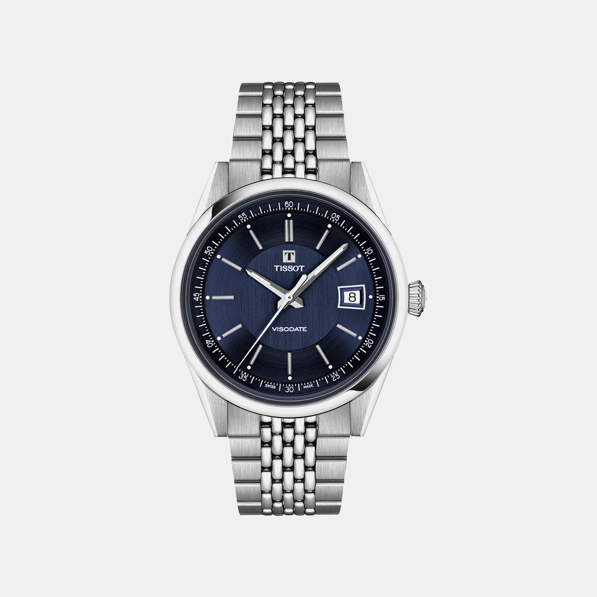 Visodate Unisex Automatic Blue Dial Analog Stainless Steel Watch T1574071104100