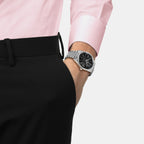 Classic Traditional Men Automatic Black Dial Analog Stainless Steel Watch T1574071105100