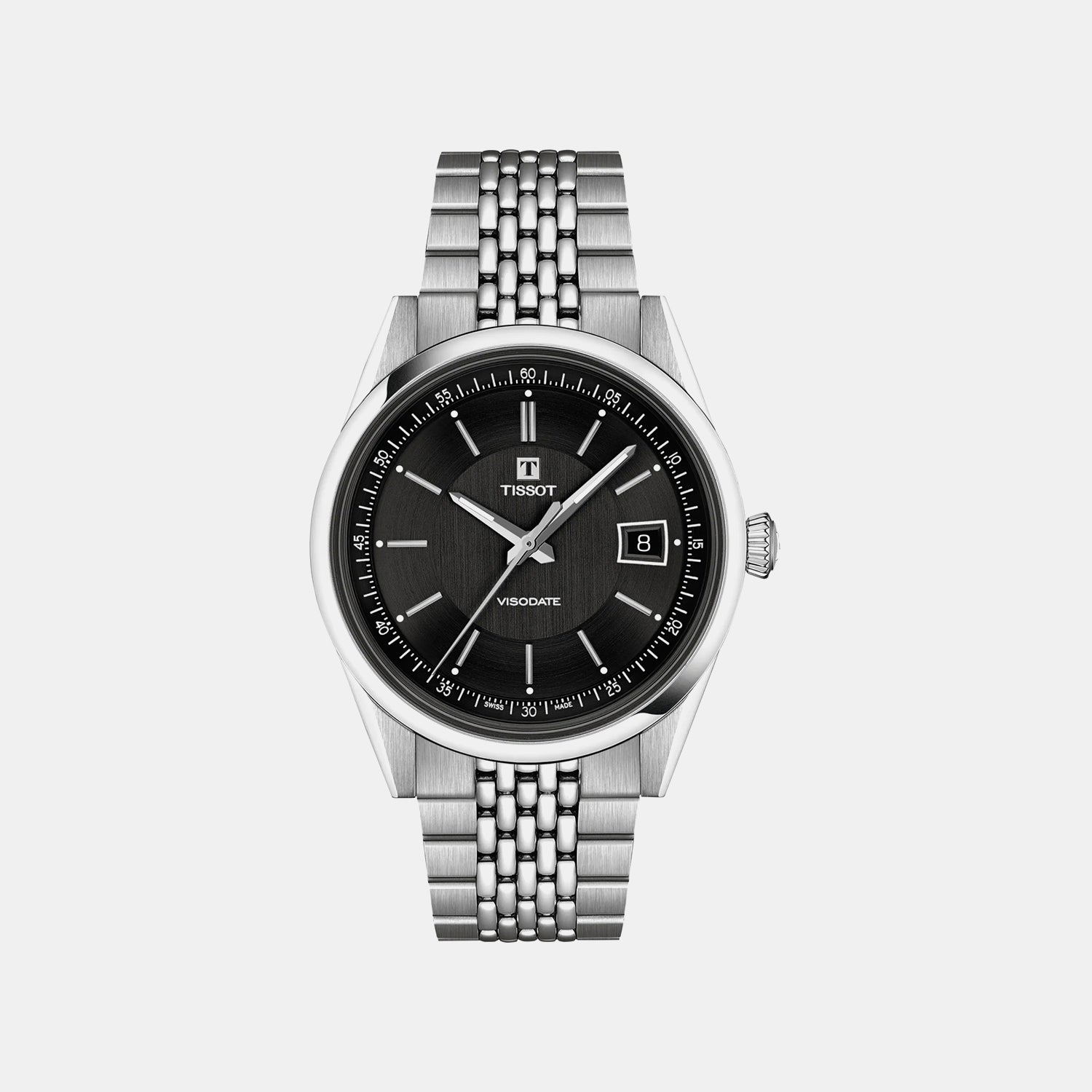 Classic Traditional Men Automatic Black Dial Analog Stainless Steel Watch T1574071105100