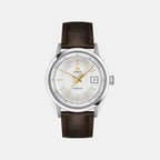 Visodate Men Automatic Silver Dial Analog Leather Watch T1574071603100