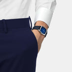 Stylist Men Quartz Blue Dial Analog Leather Watch T1599091604300