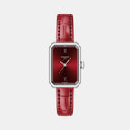 SRV Women Quartz Red Dial Analog Leather Watch T1601101642300