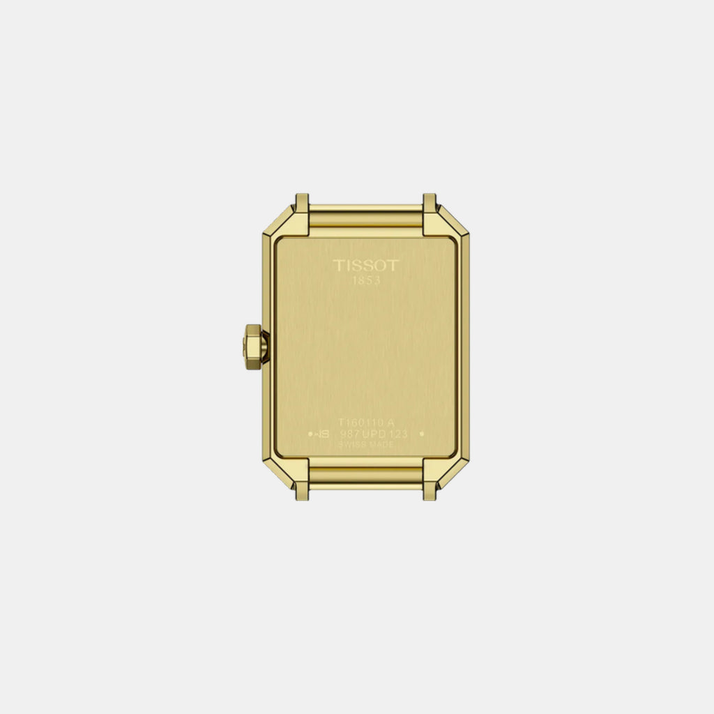 Classic Contemporary Women Quartz Gold Dial Analog Stainless Steel Watch T1601103311300
