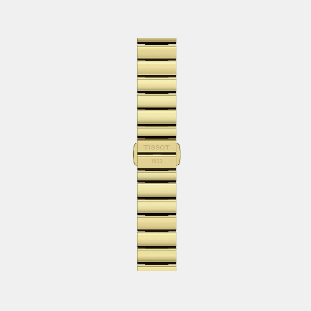 Classic Contemporary Women Quartz Gold Dial Analog Stainless Steel Watch T1601103311300