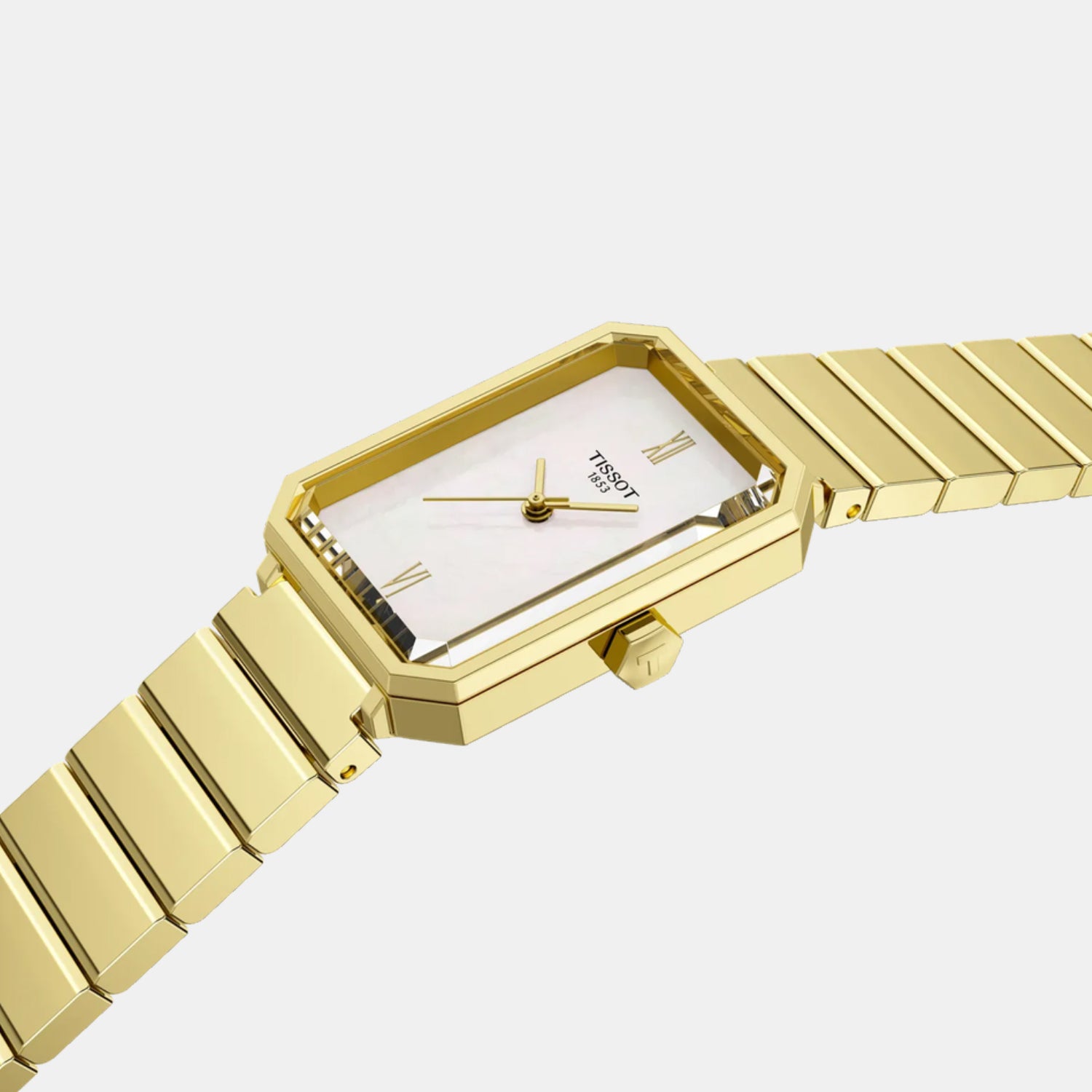 Classic Contemporary Women Quartz Gold Dial Analog Stainless Steel Watch T1601103311300