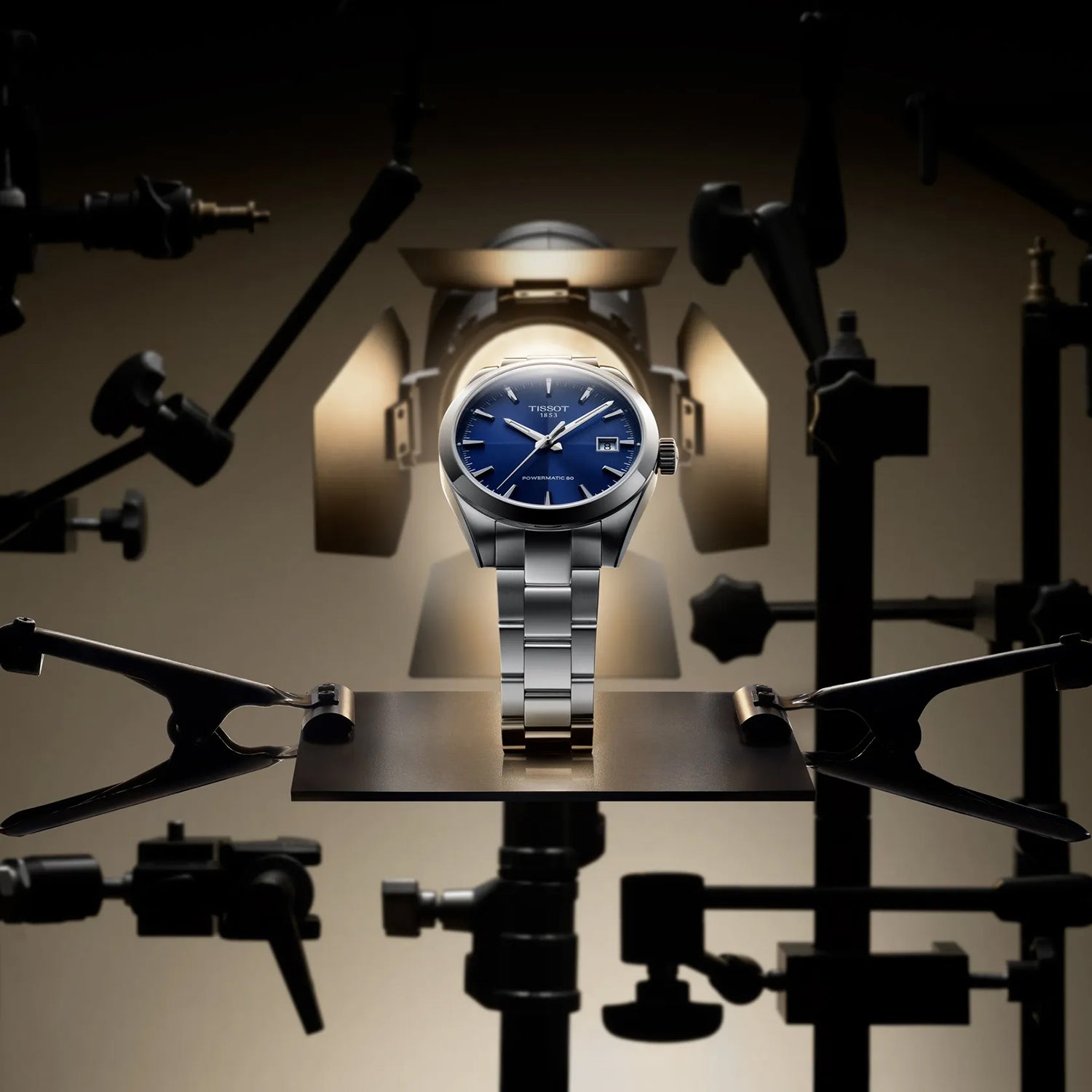 Gentleman Men Automatic Blue Dial Analog Stainless Steel Watch T1658071104100