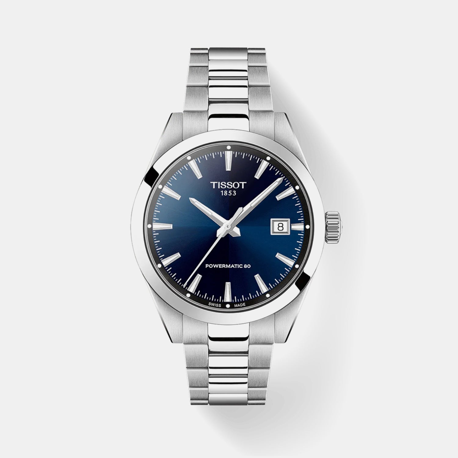 Gentleman 38mm Men Automatic Blue Dial Analog Stainless Steel Watch T1658071104100