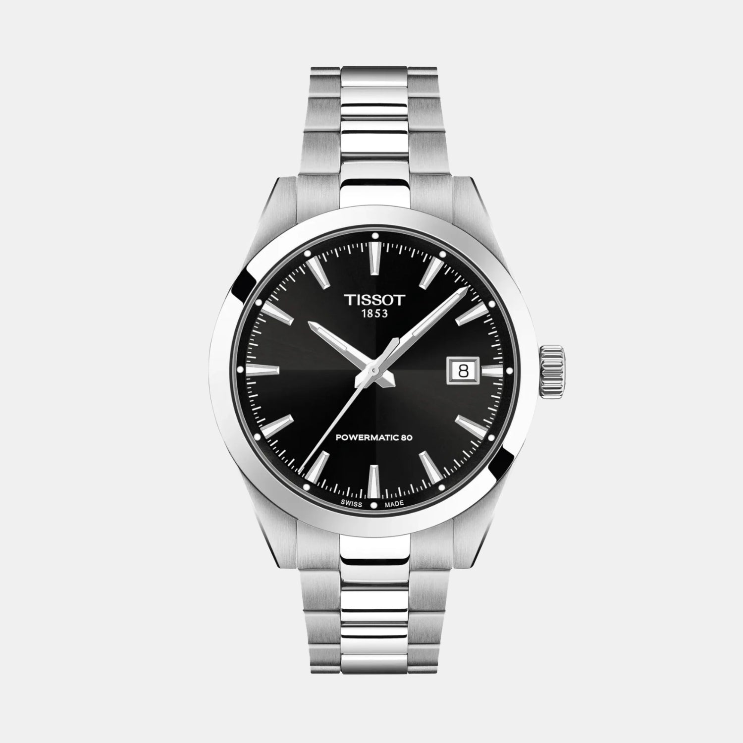Gentlemen Men Automatic Black Dial Analog Stainless Steel Watch T1658071105100