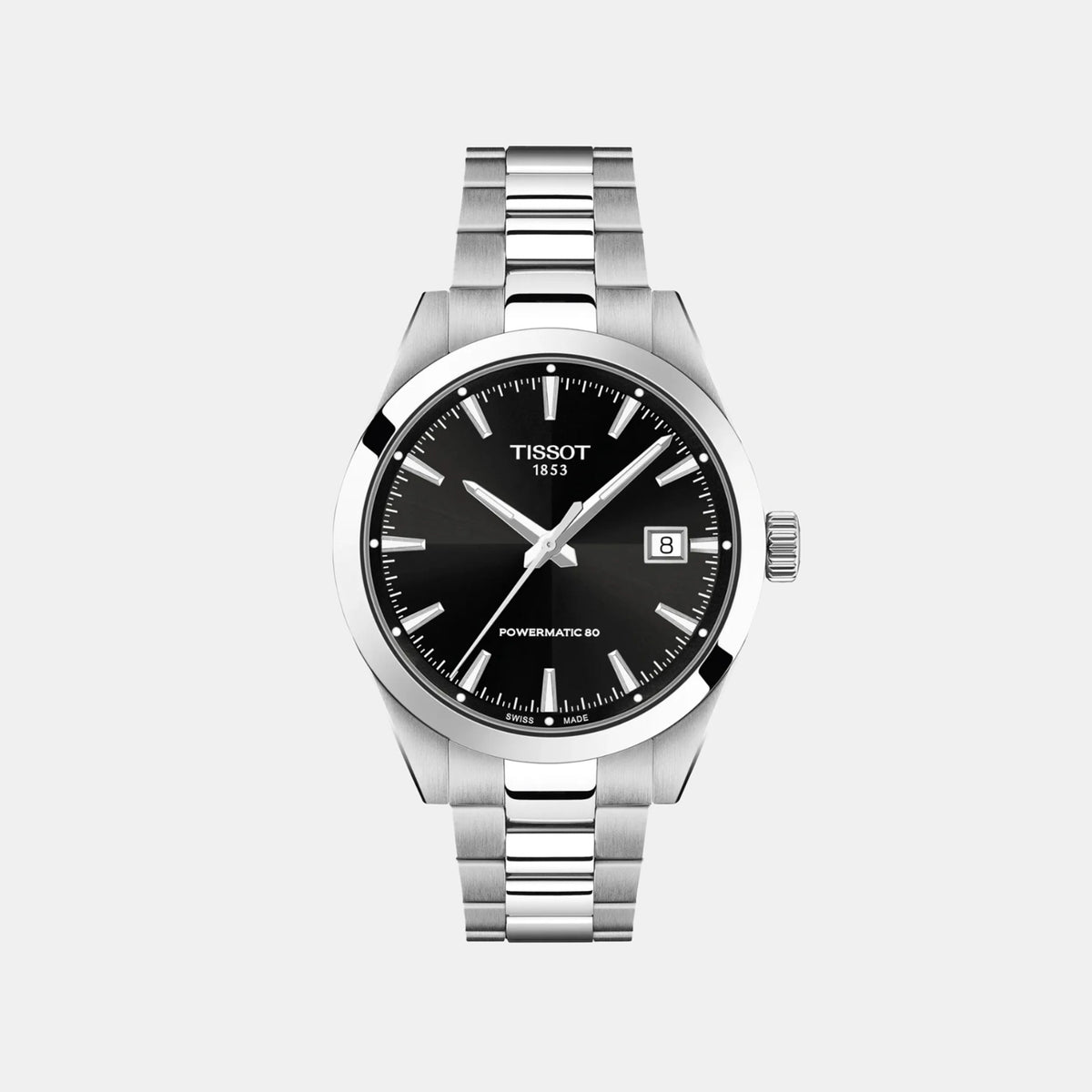 Gentleman Men Automatic Black Dial Analog Stainless Steel Watch T1658071105100
