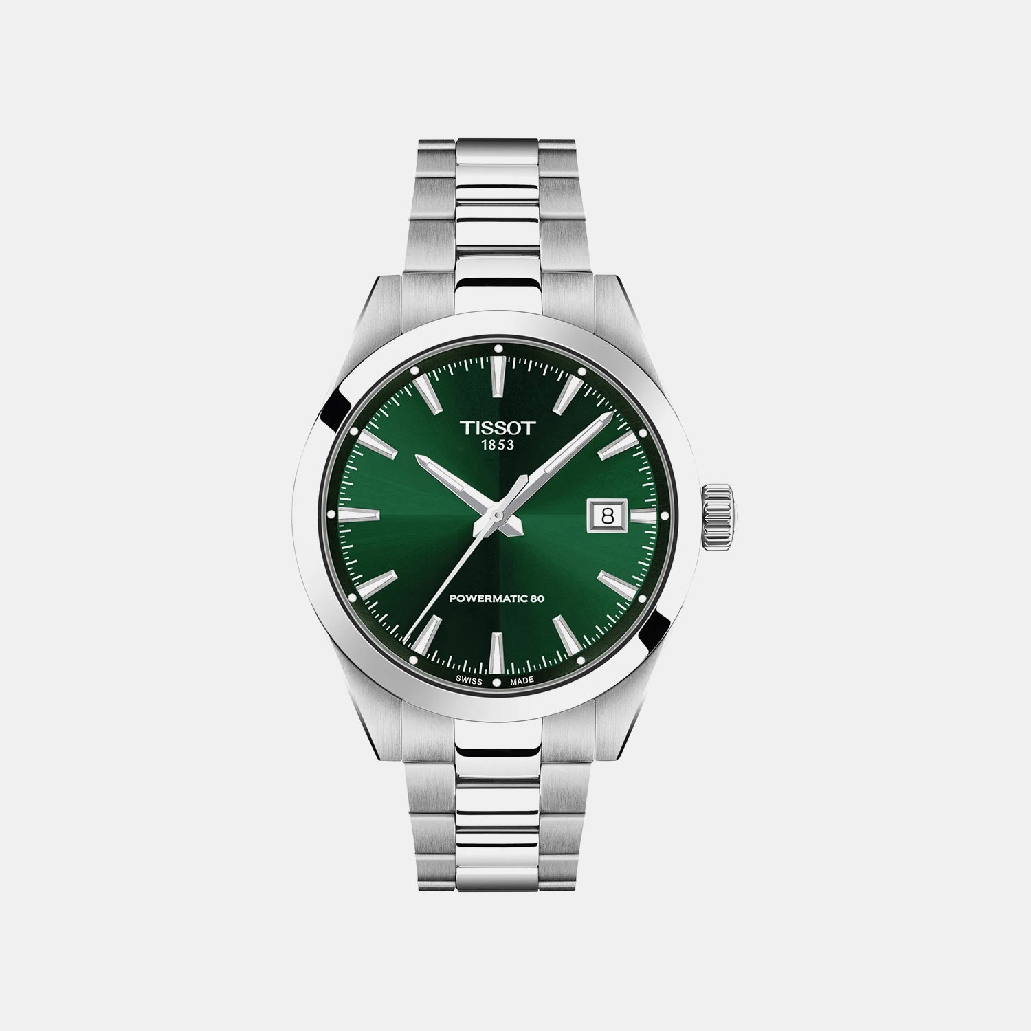 Classic Contemporary Men Automatic Green Dial Analog Stainless Steel Watch T1658071109100