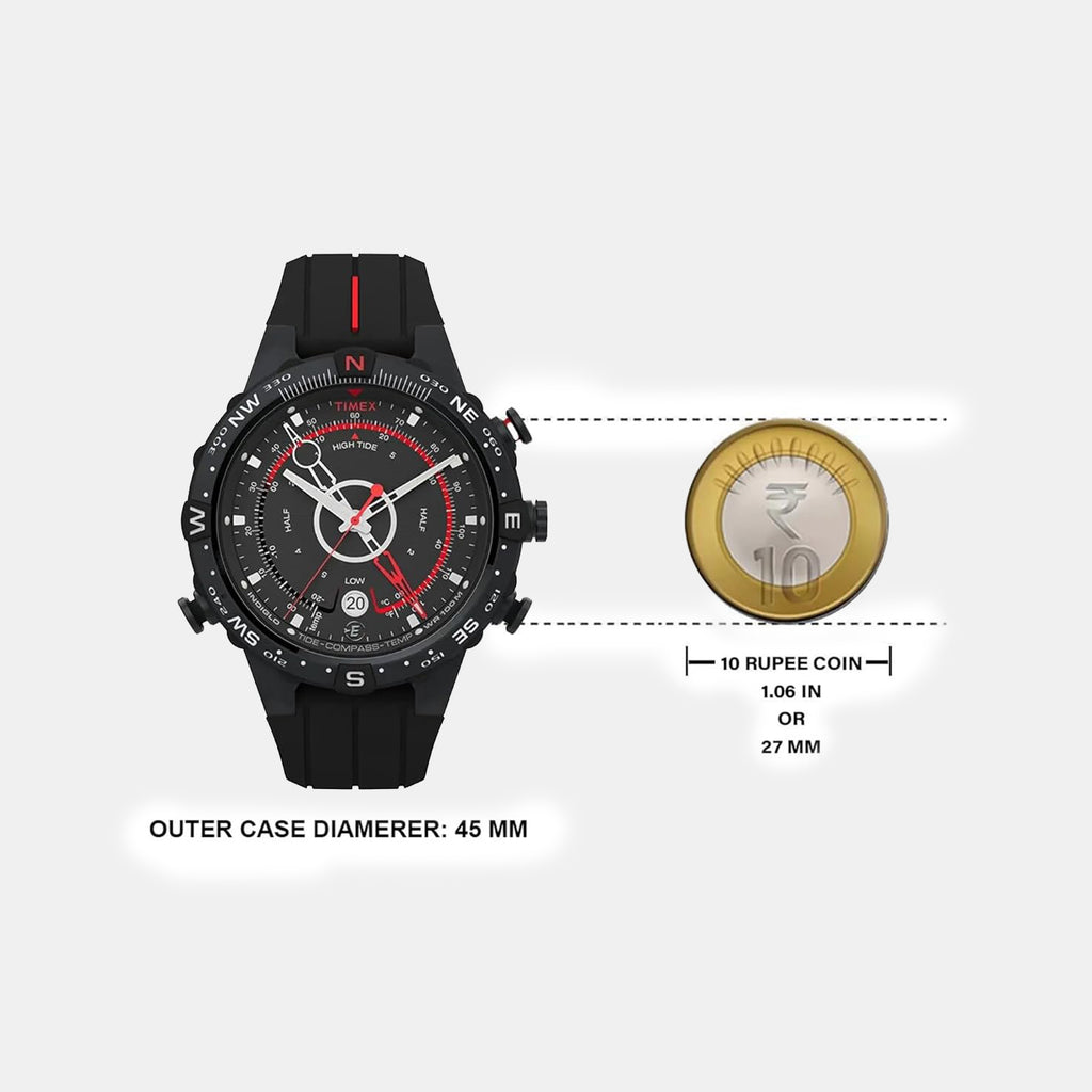 Men Quartz Black Dial Analog Silicone Watch T2N720UJ
