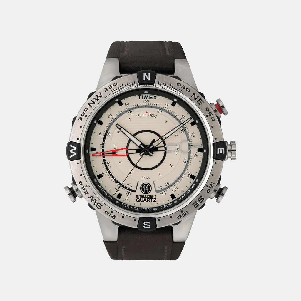Men Quartz White Dial Analog Leather Watch T2N721UJ